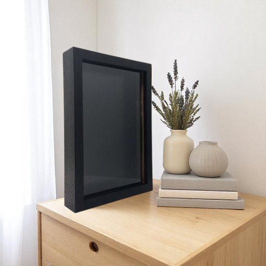 Quadro Cofre Decorativo Com Moldura em Madeira Pinus Para Porta Recordações e Economias - 1,5x4,5