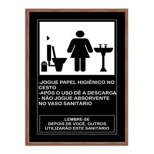 Quadro de Higiene para Banheiro Feminino