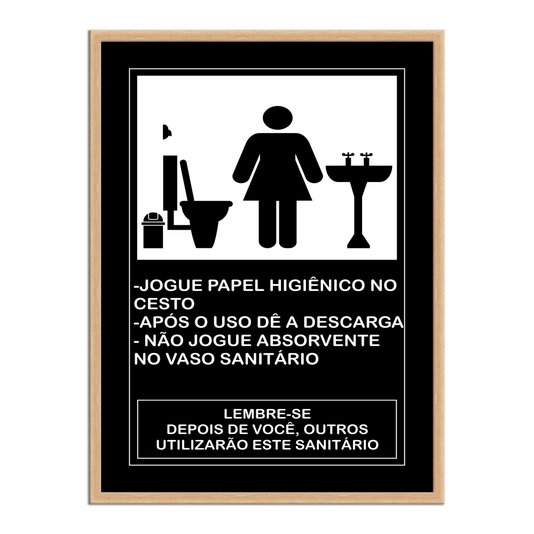 Quadro de Higiene para Banheiro Feminino