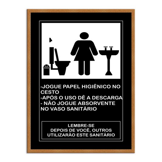 Quadro de Higiene para Banheiro Feminino