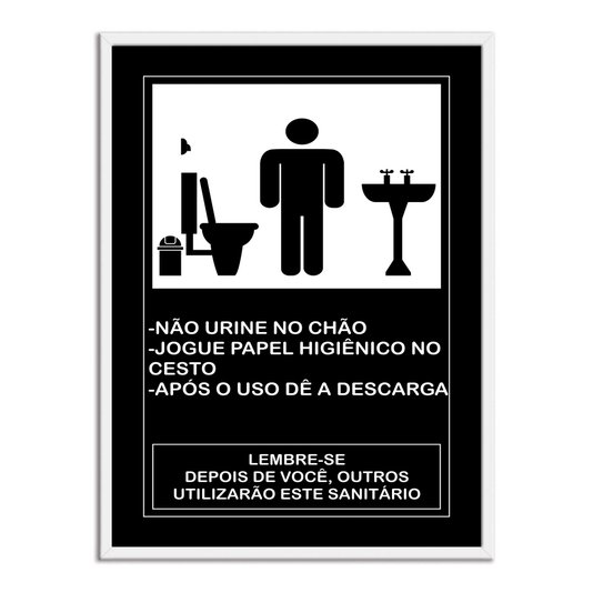 Quadro de Higiene para Banheiro Masculino