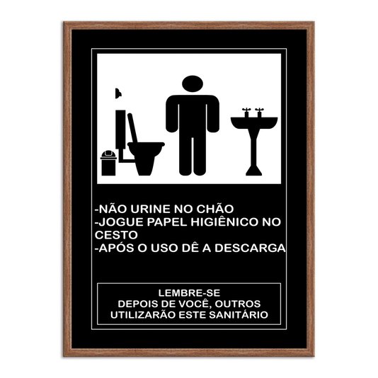 Quadro de Higiene para Banheiro Masculino