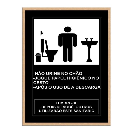 Quadro de Higiene para Banheiro Masculino