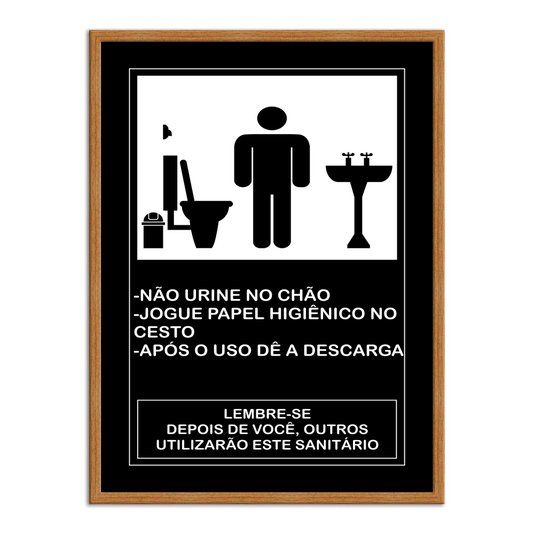 Quadro de Higiene para Banheiro Masculino