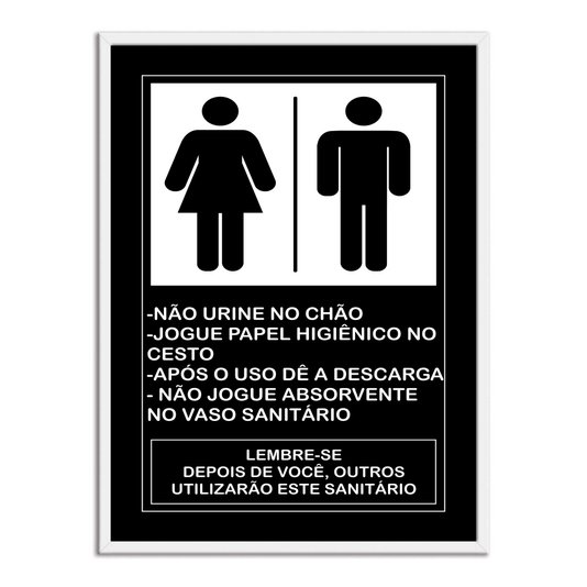 Quadro de Higiene para Banheiros Unissex