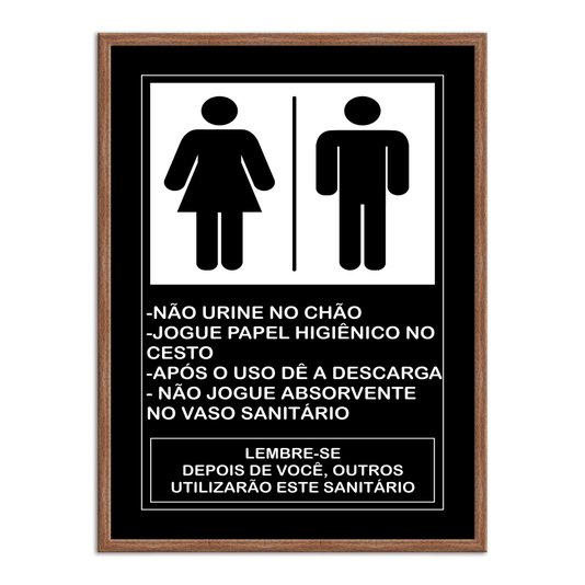 Quadro de Higiene para Banheiros Unissex