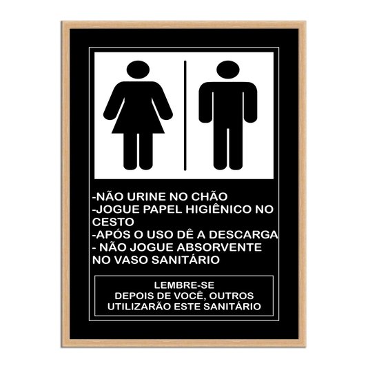 Quadro de Higiene para Banheiros Unissex