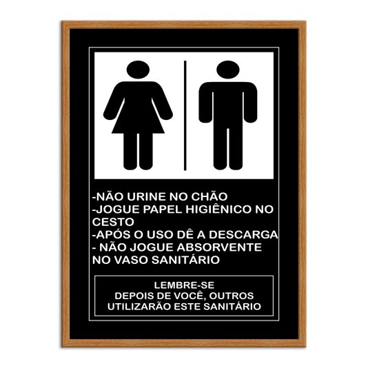 Quadro de Higiene para Banheiros Unissex