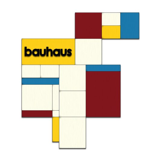 Quadro De Parede 3D Bauhaus Geométrico em MDF 3mm