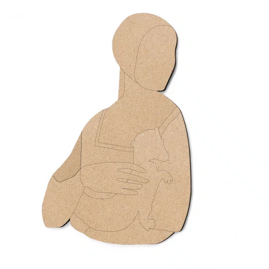 Quadro Para Colorir De Parede 3d Dama Com Arminho De Leonardo da Vinci Em Mdf Cru