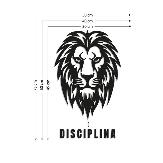 Quadro De Parede 3D Disciplina Leão Mdf 3mm