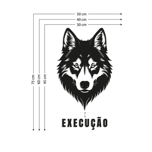 Quadro De Parede 3D Execução Lobo Mdf 3mm