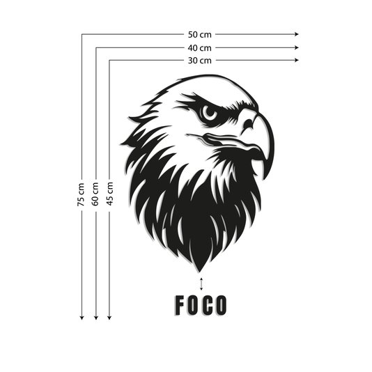 Quadro De Parede 3D Foco Águia Mdf 3mm