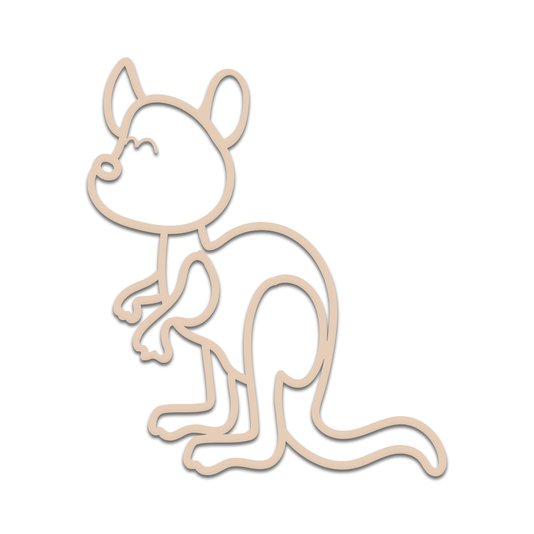 Aplique De Parede 3D Infantil Animais Canguru Mdf 3mm
