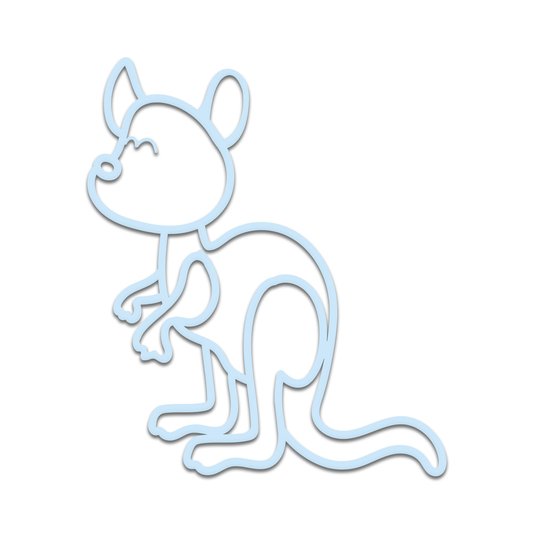 Aplique De Parede 3D Infantil Animais Canguru Mdf 3mm
