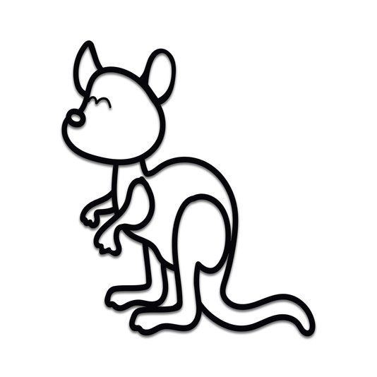 Aplique De Parede 3D Infantil Animais Canguru Mdf 3mm