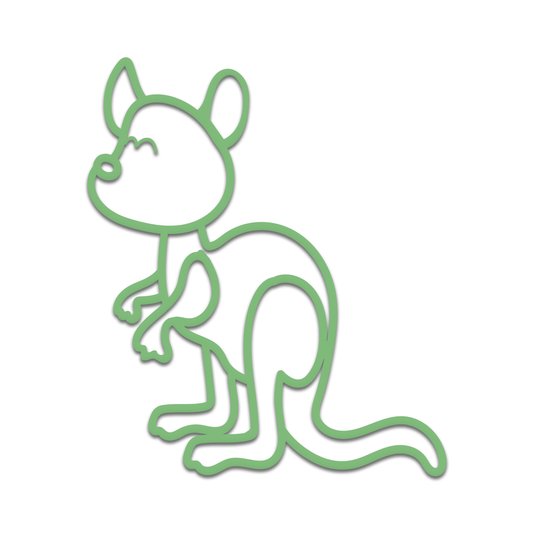 Aplique De Parede 3D Infantil Animais Canguru Mdf 3mm