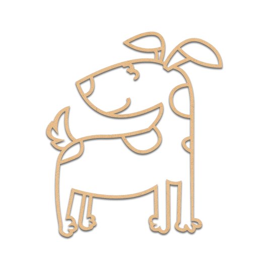 Aplique De Parede 3D Infantil Animais Cão Mdf 3mm