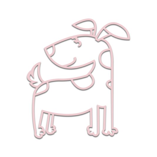 Aplique De Parede 3D Infantil Animais Cão Mdf 3mm