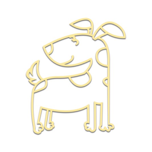 Aplique De Parede 3D Infantil Animais Cão Mdf 3mm