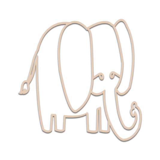 Aplique De Parede 3D Infantil Animais  Elefante Mdf 3 mm