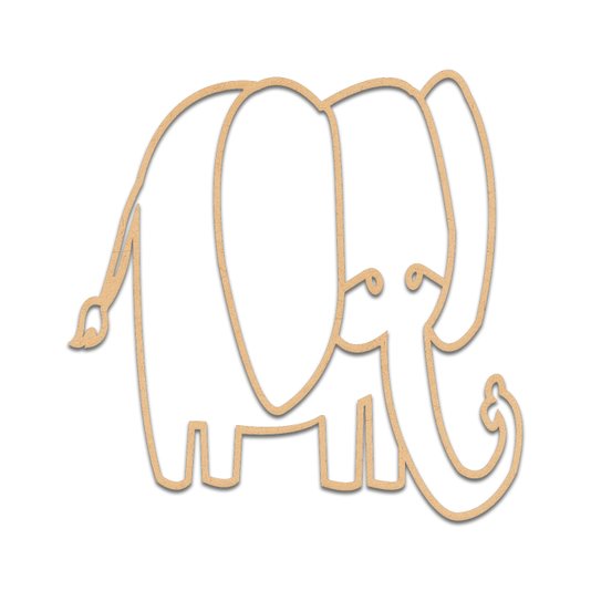 Aplique De Parede 3D Infantil Animais  Elefante Mdf 3 mm