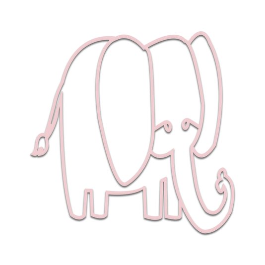 Aplique De Parede 3D Infantil Animais  Elefante Mdf 3 mm