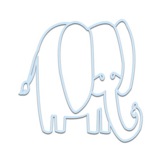 Aplique De Parede 3D Infantil Animais  Elefante Mdf 3 mm