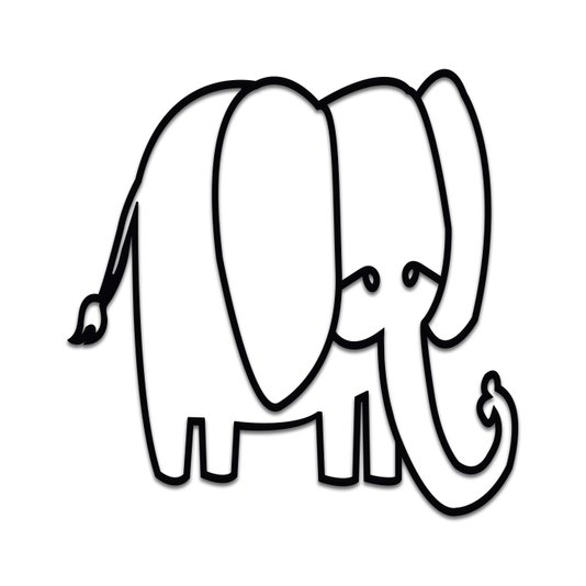 Aplique De Parede 3D Infantil Animais  Elefante Mdf 3 mm