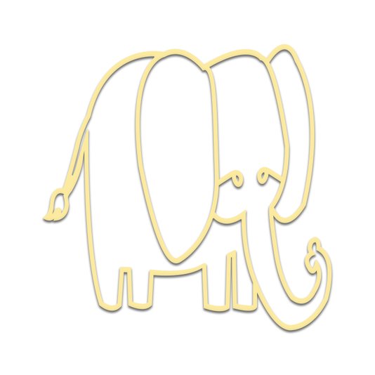 Aplique De Parede 3D Infantil Animais  Elefante Mdf 3 mm