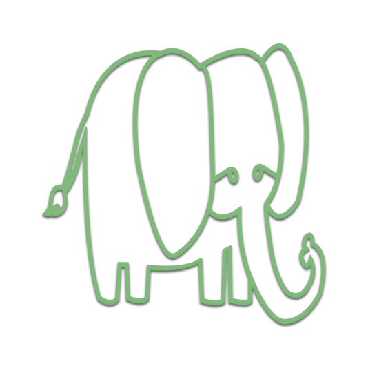 Aplique De Parede 3D Infantil Animais  Elefante Mdf 3 mm