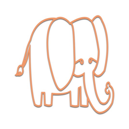 Aplique De Parede 3D Infantil Animais  Elefante Mdf 3 mm