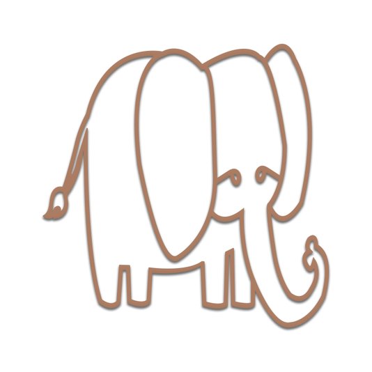 Aplique De Parede 3D Infantil Animais  Elefante Mdf 3 mm