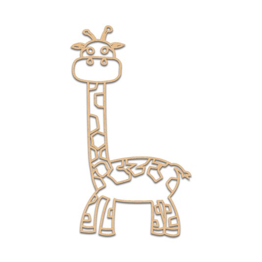 Aplique De Parede 3D Infantil Animais Girafa Mdf 3mm