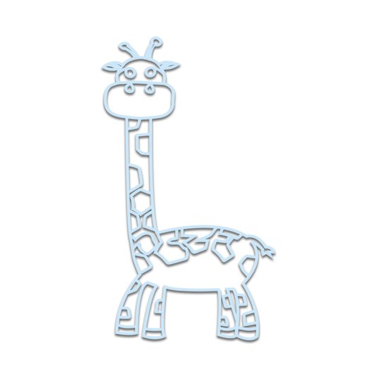 Aplique De Parede 3D Infantil Animais Girafa Mdf 3mm