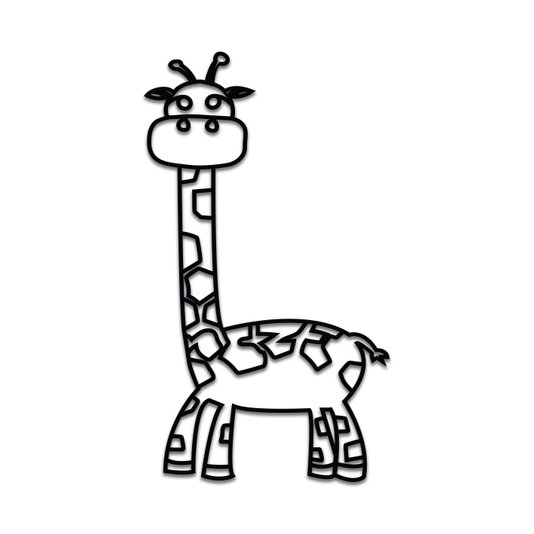 Aplique De Parede 3D Infantil Animais Girafa Mdf 3mm