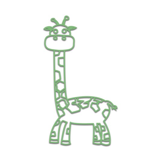 Aplique De Parede 3D Infantil Animais Girafa Mdf 3mm