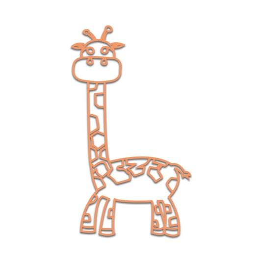 Aplique De Parede 3D Infantil Animais Girafa Mdf 3mm