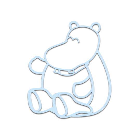 Aplique De Parede 3D Infantil Animais Hipopótamo Mdf 3mm