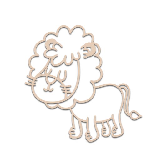 Aplique De Parede 3D Infantil Animais Leão Mdf 3mm
