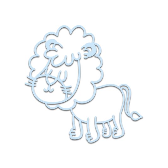 Aplique De Parede 3D Infantil Animais Leão Mdf 3mm
