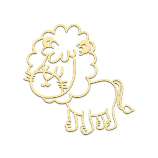 Aplique De Parede 3D Infantil Animais Leão Mdf 3mm