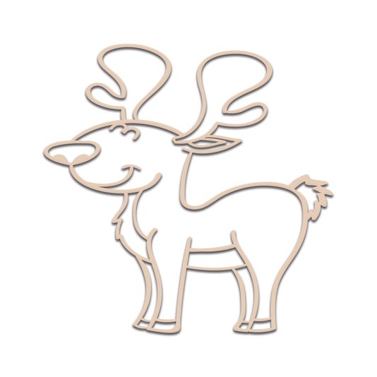 Aplique De Parede 3D Infantil Animais Rena Mdf 3mm