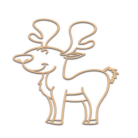 Aplique De Parede 3D Infantil Animais Rena Mdf 3mm