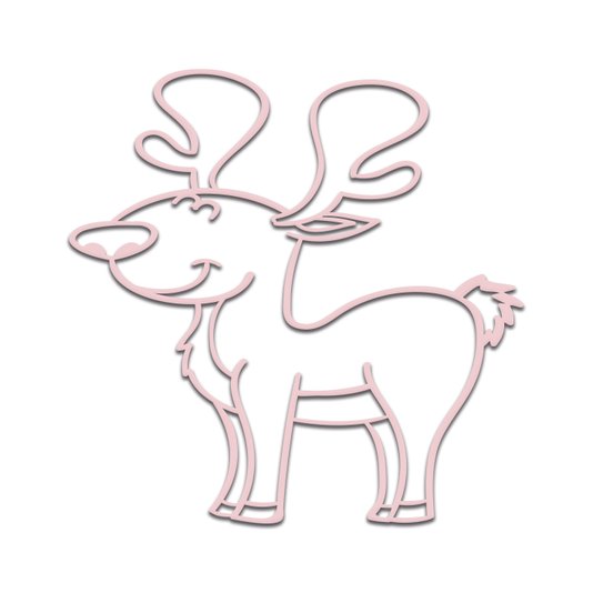 Aplique De Parede 3D Infantil Animais Rena Mdf 3mm