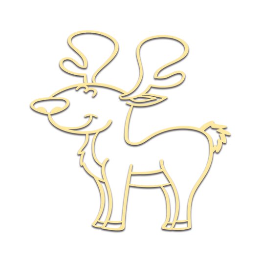 Aplique De Parede 3D Infantil Animais Rena Mdf 3mm