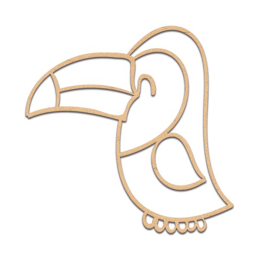 Aplique De Parede 3D Infantil Animais Tucano Mdf 3mm