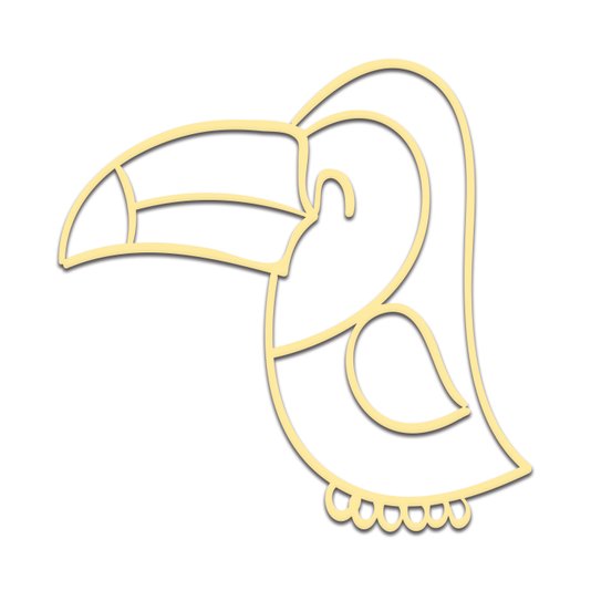 Aplique De Parede 3D Infantil Animais Tucano Mdf 3mm