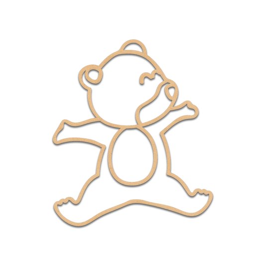 Aplique De Parede 3D Infantil Animais Ursinho Mdf 3mm