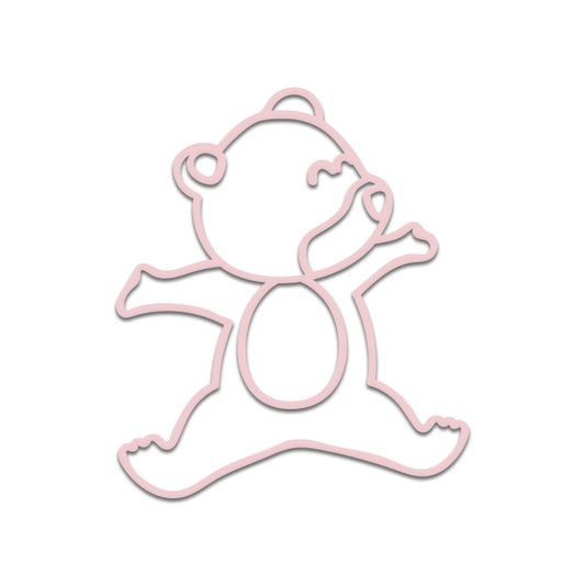 Aplique De Parede 3D Infantil Animais Ursinho Mdf 3mm